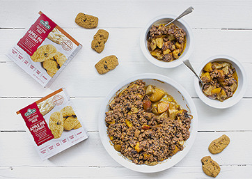 Drobljenec z jabolki in hruškami, brez glutena