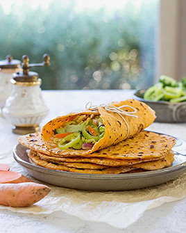 Tortilje iz sladkega krompirja, brez glutena