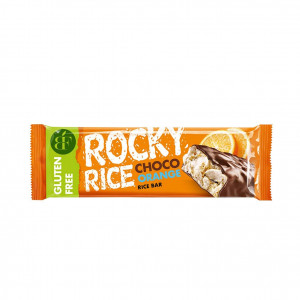 Hrustljava riževa ploščica s čokoladnim prelivom in pomarančo Rocky Rice