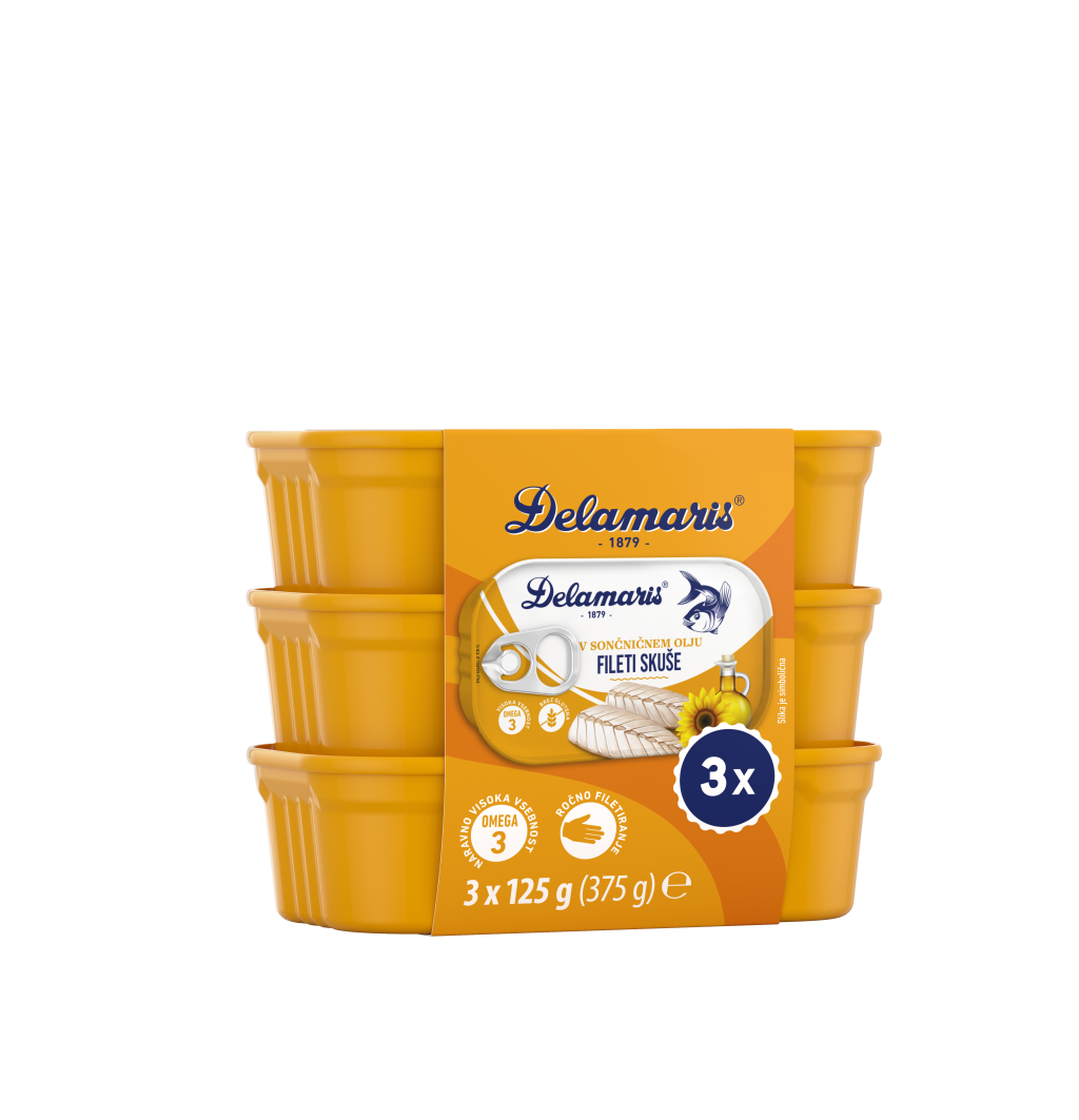 Skuša v sončničnem olju (3x125g) 