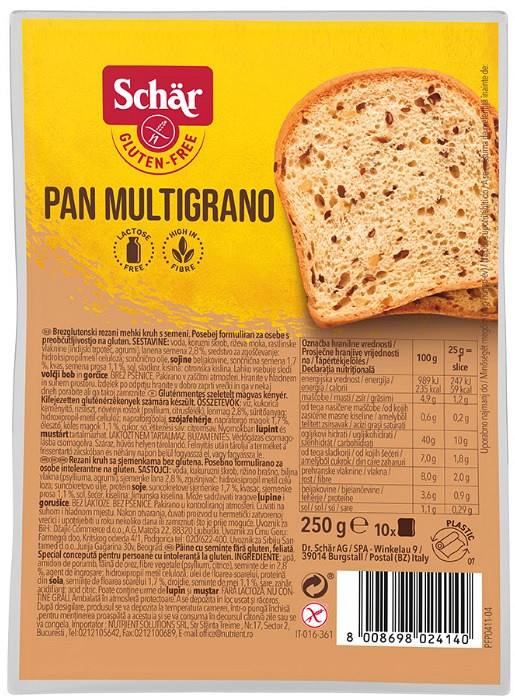 Beli kruh s semeni Pan Multigrano, v rezinah