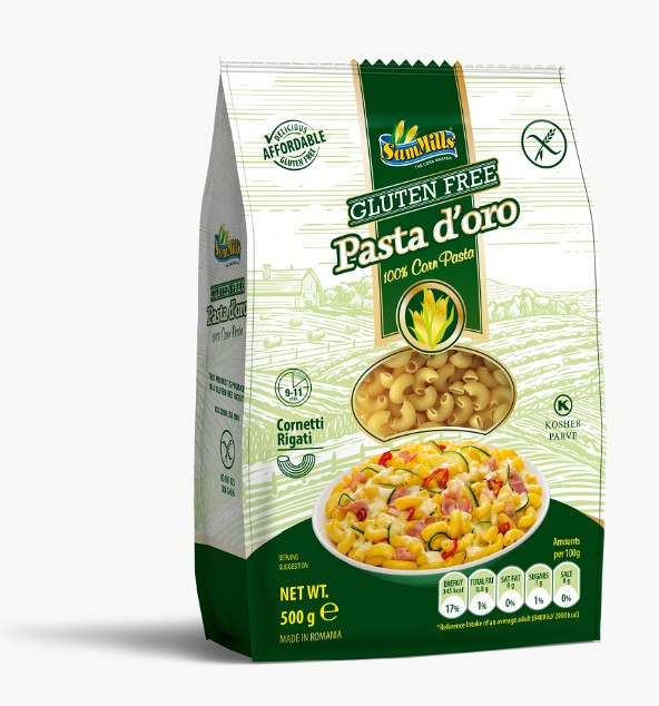 Koruzne testenine, polžki Cornetti Rigati