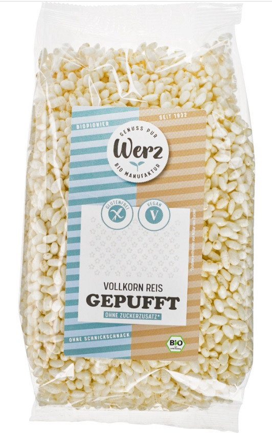 Polnozrnati riževi napihnjenci, brez dodanega sladkorja